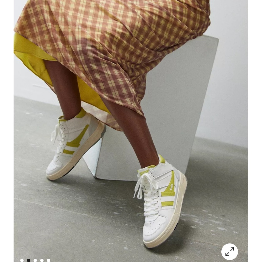 Gola Allcourt high-top White and Green Retro Sneakers